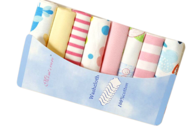 Cotton Soft Baby Bib Towels - 8 Pack