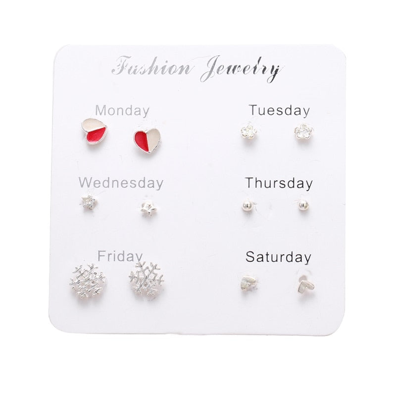 Women’s Stylish Crystal Earrings Set – Elegant Zinc Alloy Jewelry for Women