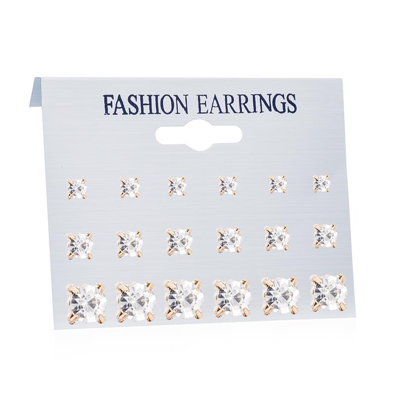 Women’s Stylish Crystal Earrings Set – Elegant Zinc Alloy Jewelry for Women