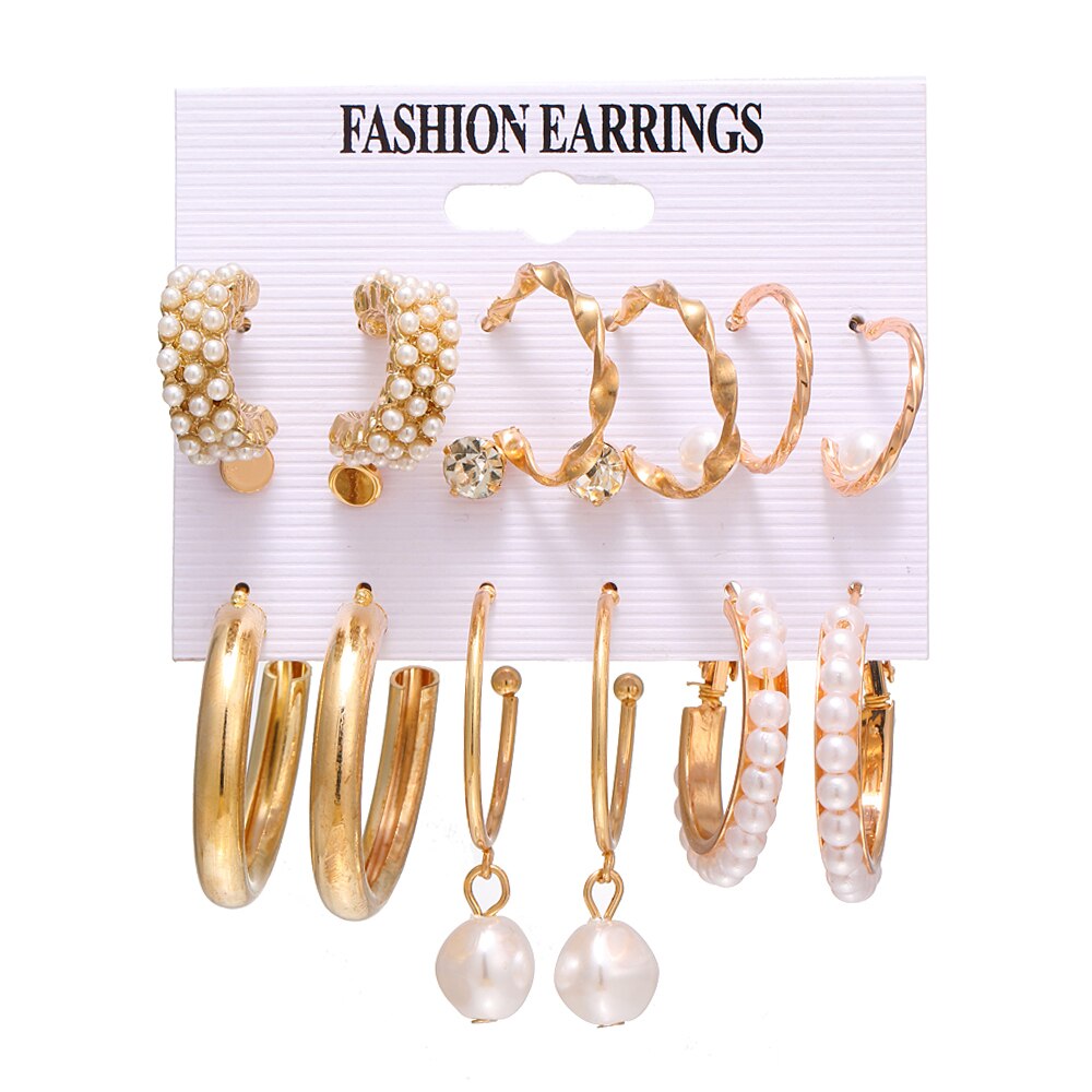 Women’s Stylish Crystal Earrings Set – Elegant Zinc Alloy Jewelry for Women