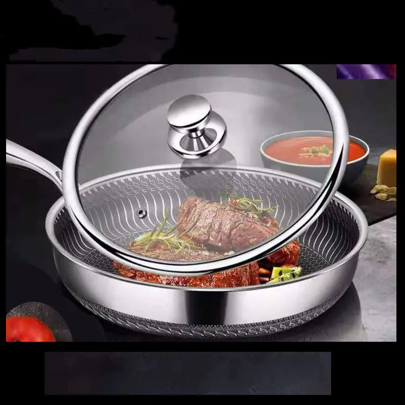 304 Stainless Steel Frying Pan – Premium Non-Stick Healthy Cooking Pan