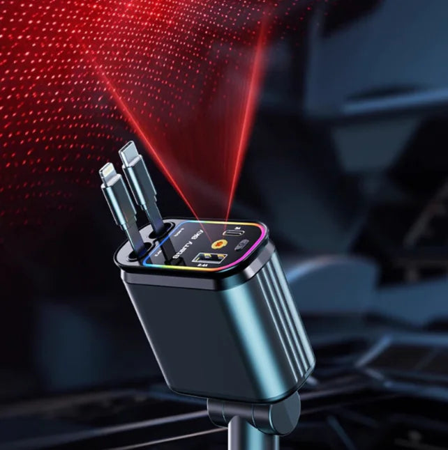 120W Fast Charging Car Charger – Type-C & Apple Compatible