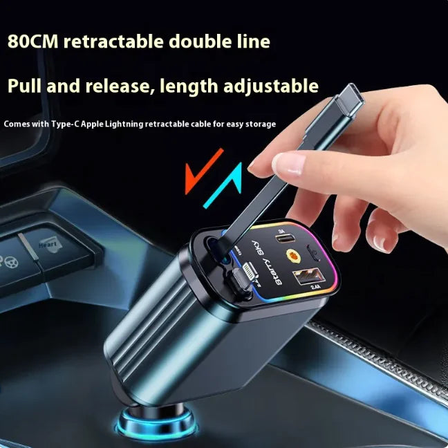 120W Fast Charging Car Charger – Type-C & Apple Compatible