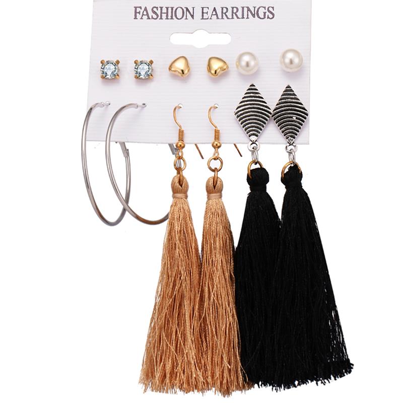 Women’s Stylish Crystal Earrings Set – Elegant Zinc Alloy Jewelry for Women