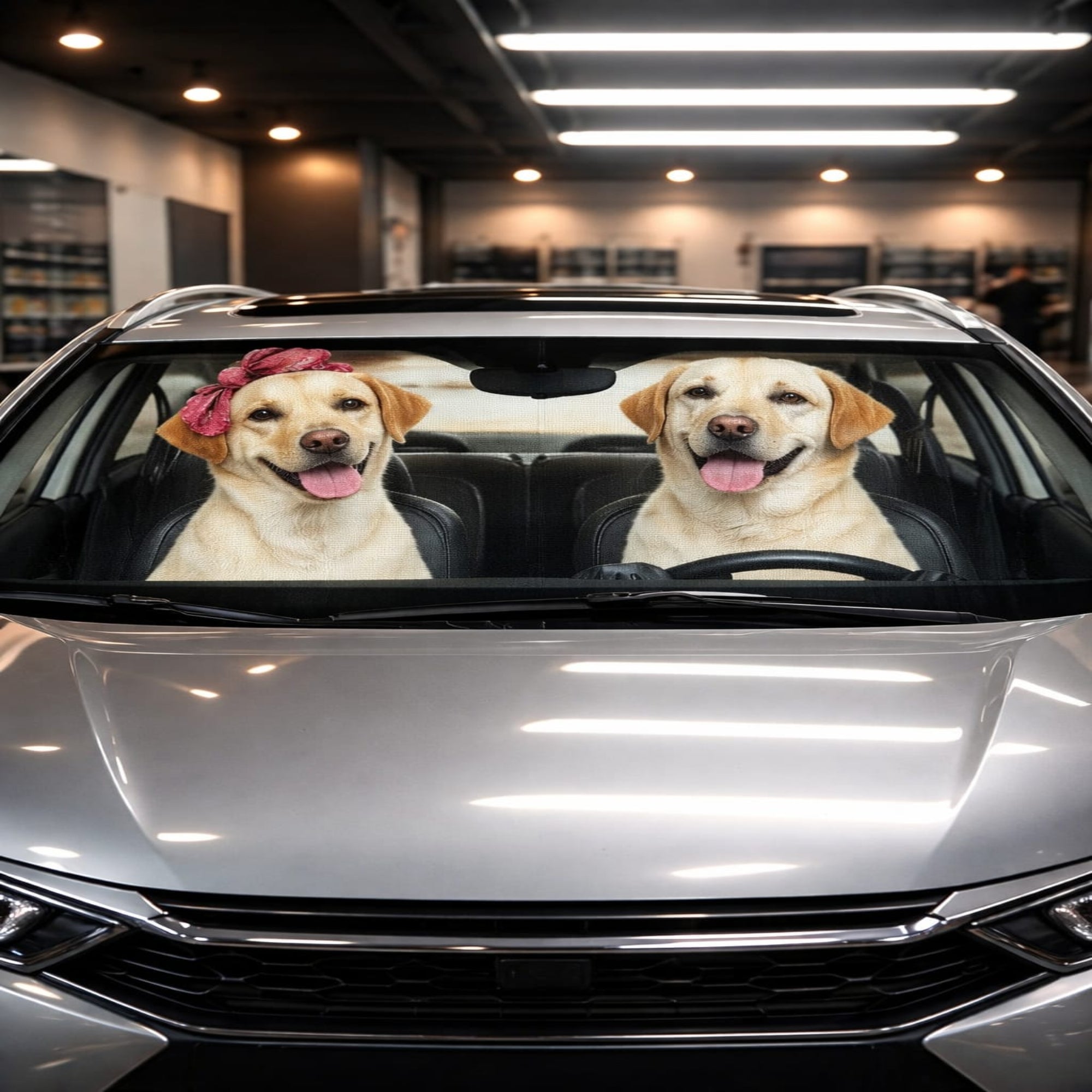 Cute Dog Car Sun Shade – UV Heat Protection Windshield Visor