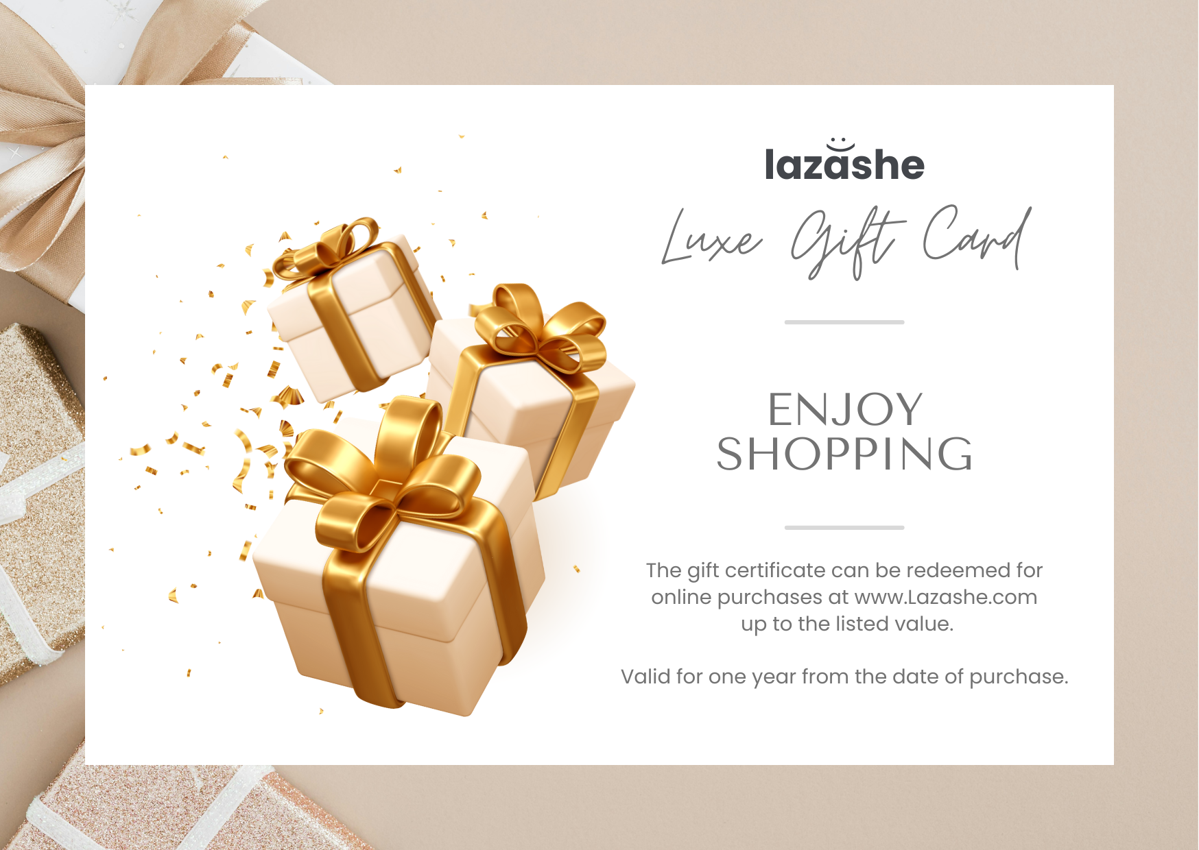Lazashe Luxe Gift Card - The Perfect Gift for Every Occasion